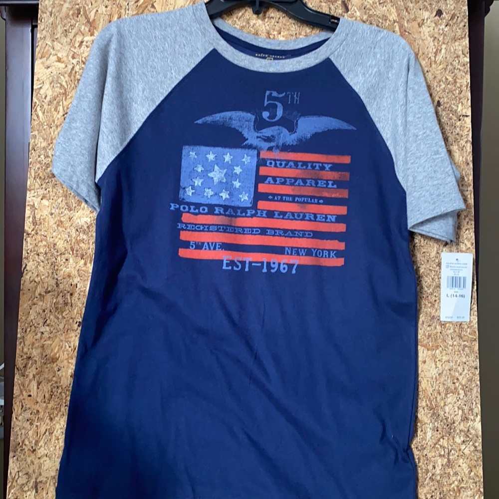 BRAND NEW!! Boys Polo graphic tee 14/16